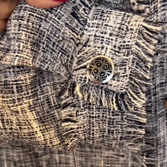 Lulu's Black and White Textured Jean Jacket - Picture 4 of 5